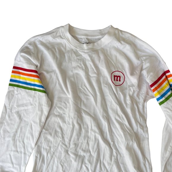 NWOT M&M'S Long Sleeve Graphic Tee White Red Kids Size L - Picture 2 of 6